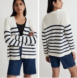 MADEWELL V-Neck Button-Front Long Cardigan Sweater L